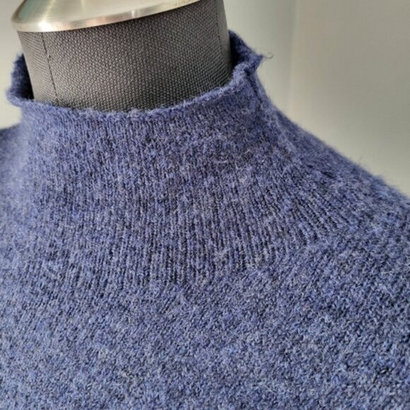 LeiTH Mock Neck Oversized Sweater Blue Sz XS - Picture 5 of 16